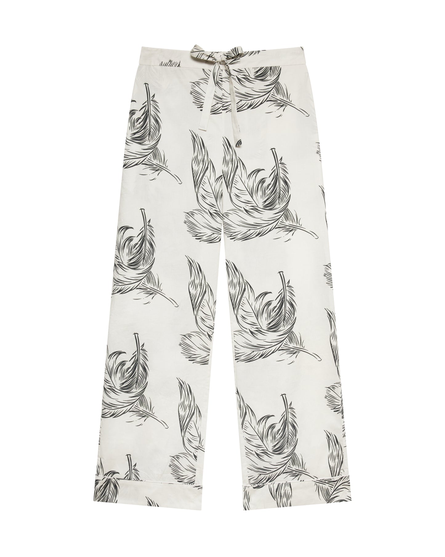Feather Print Pyjama Set - Off White